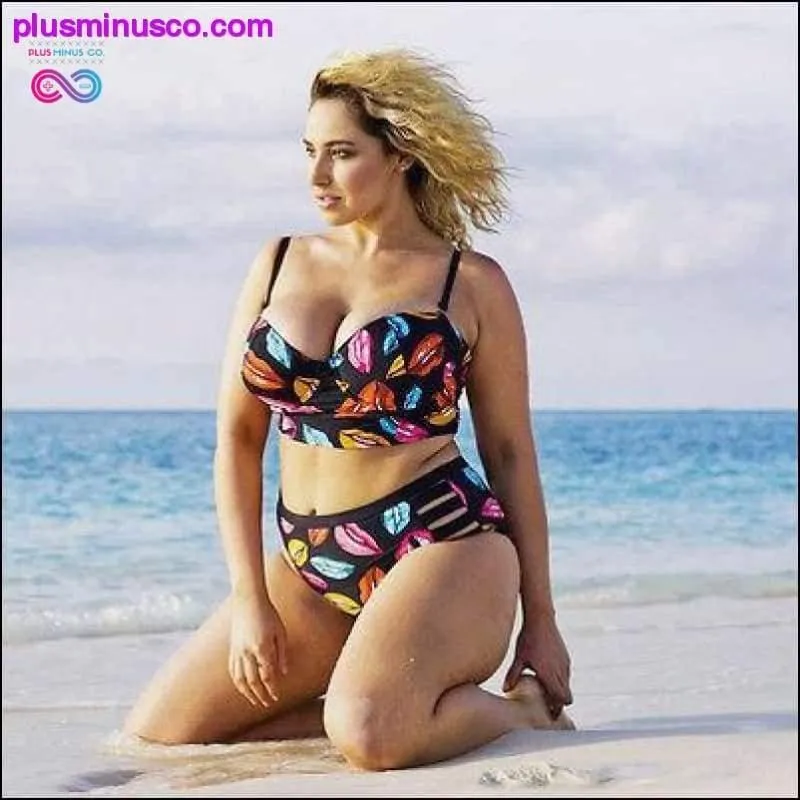 Plus Size Bikini Women Push Up Padded High Waist Bikini Set