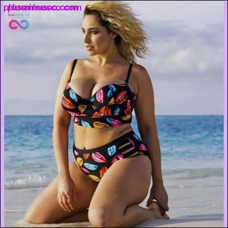 Plus Size Bikini Women Push Up Padded High Waist Bikini Set