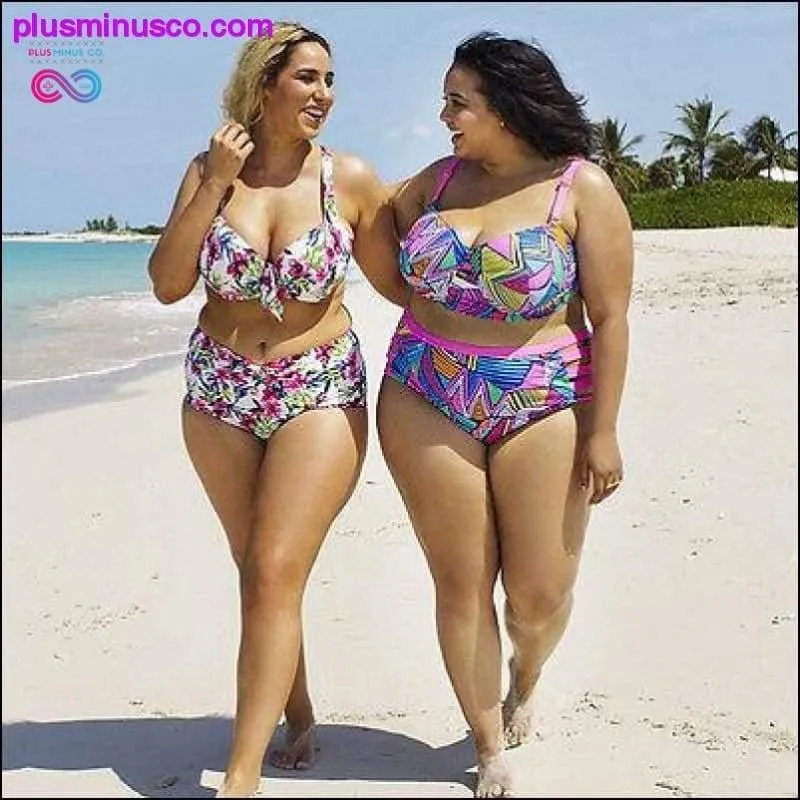 Plus Size Bikini Women Push Up Padded High Waist Bikini Set