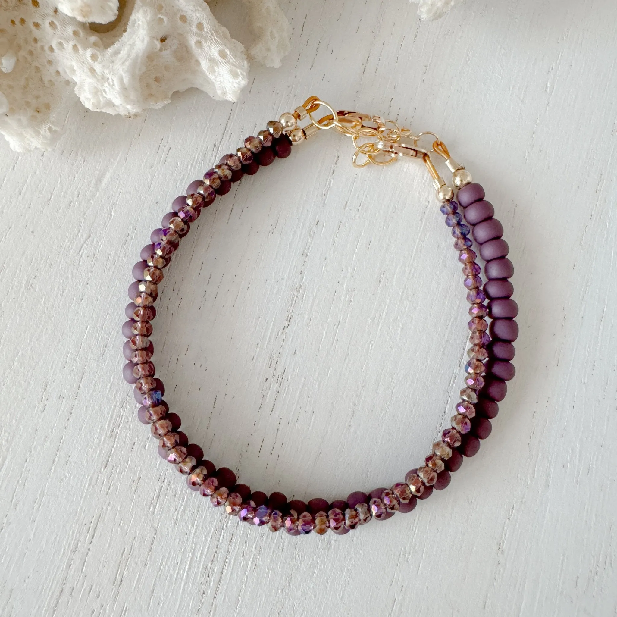 Purple Rain Stacking Bracelet - Set or Each