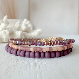 Purple Rain Stacking Bracelet - Set or Each