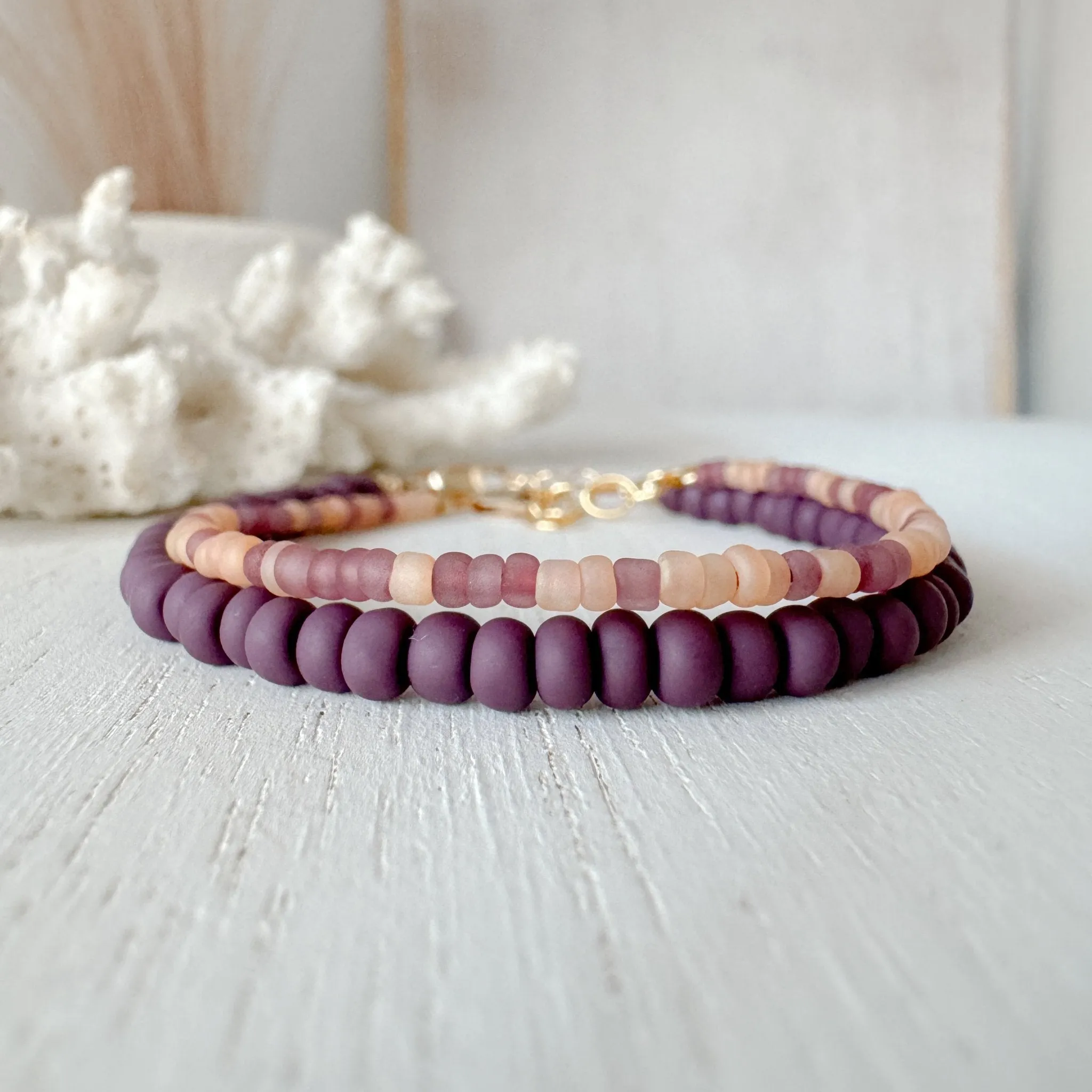 Purple Rain Stacking Bracelet - Set or Each
