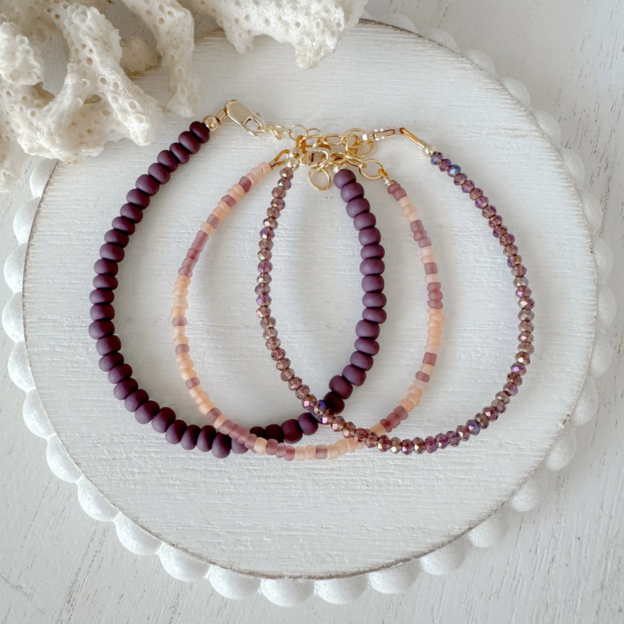 Purple Rain Stacking Bracelet - Set or Each
