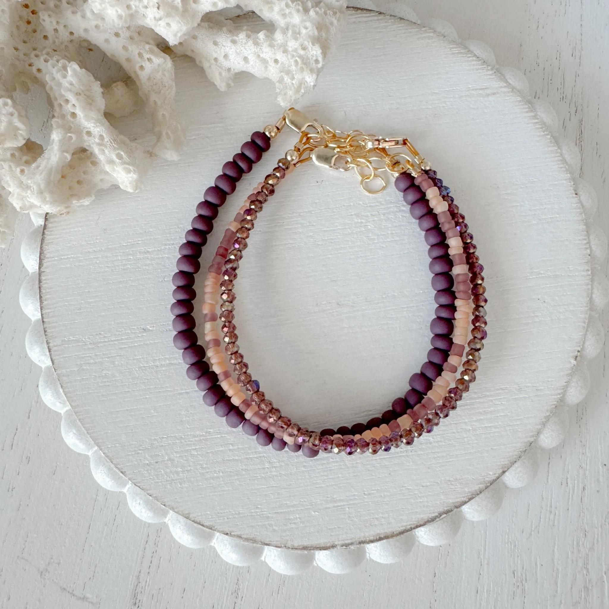 Purple Rain Stacking Bracelet - Set or Each