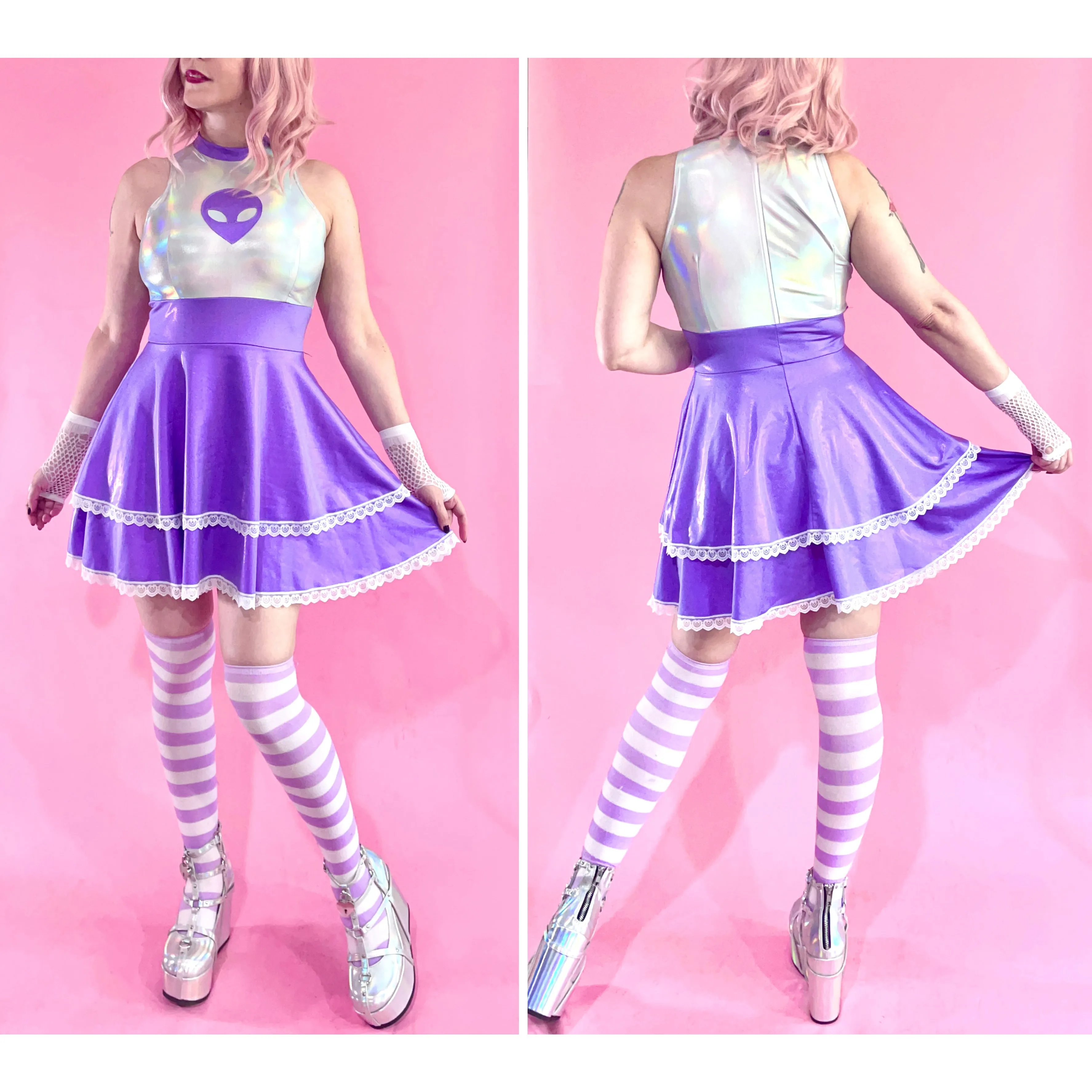Purple Silver Alien Dress