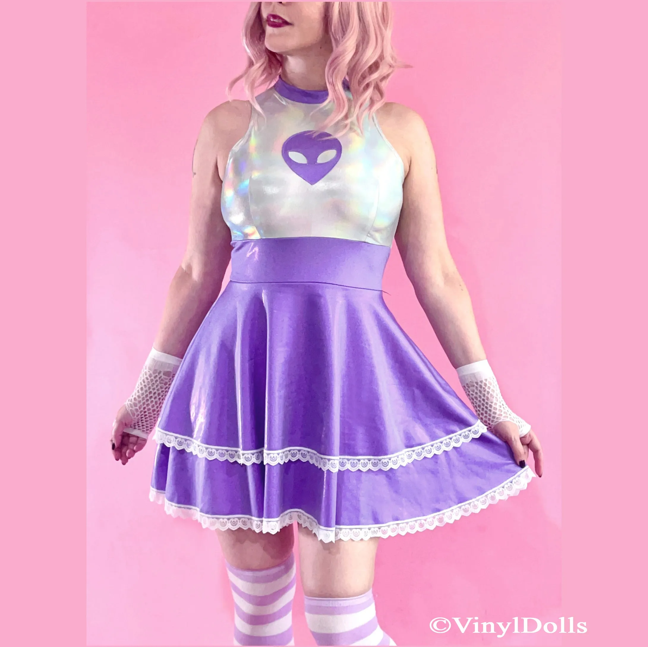 Purple Silver Alien Dress