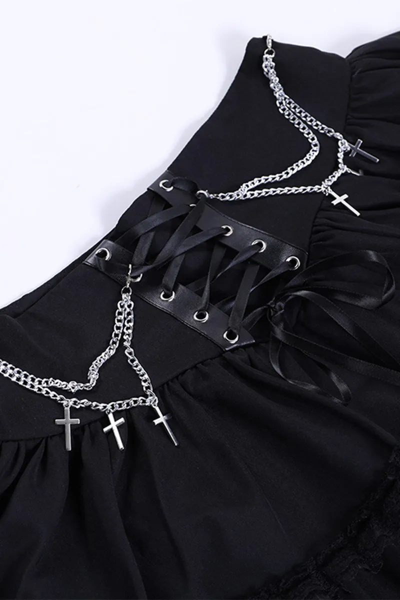 QS3463 Halloween Gothic Mini Skirt