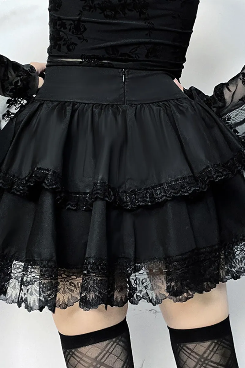 QS3463 Halloween Gothic Mini Skirt