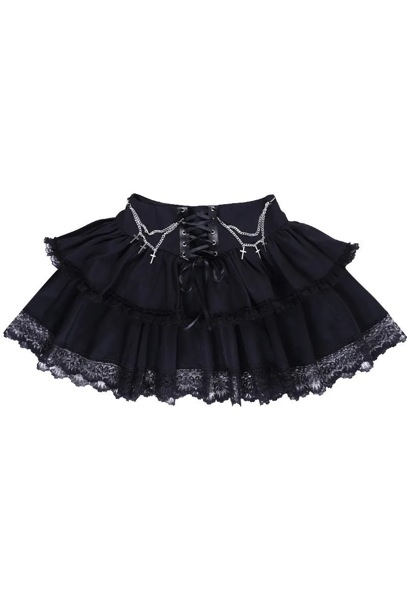 QS3463 Halloween Gothic Mini Skirt