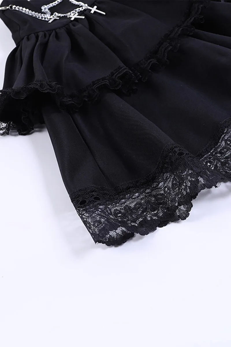 QS3463 Halloween Gothic Mini Skirt