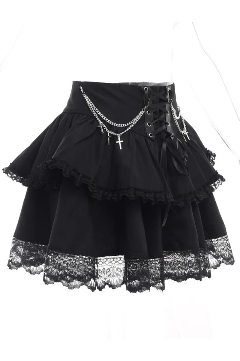 QS3463 Halloween Gothic Mini Skirt