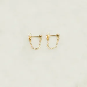 "front-to-back" chain earrings - classic cable