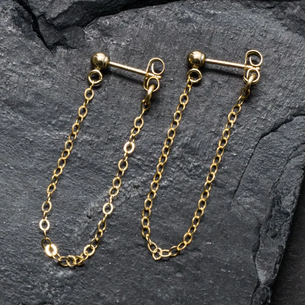 "front-to-back" chain earrings - classic cable