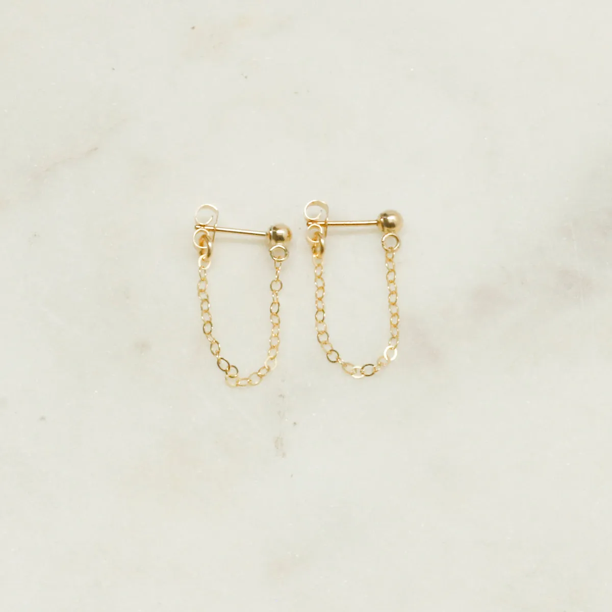 "front-to-back" chain earrings - classic cable