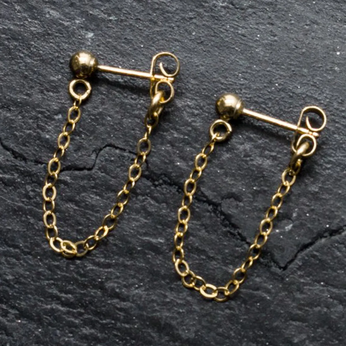 "front-to-back" chain earrings - classic cable