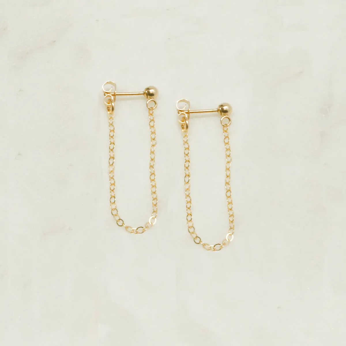 "front-to-back" chain earrings - classic cable