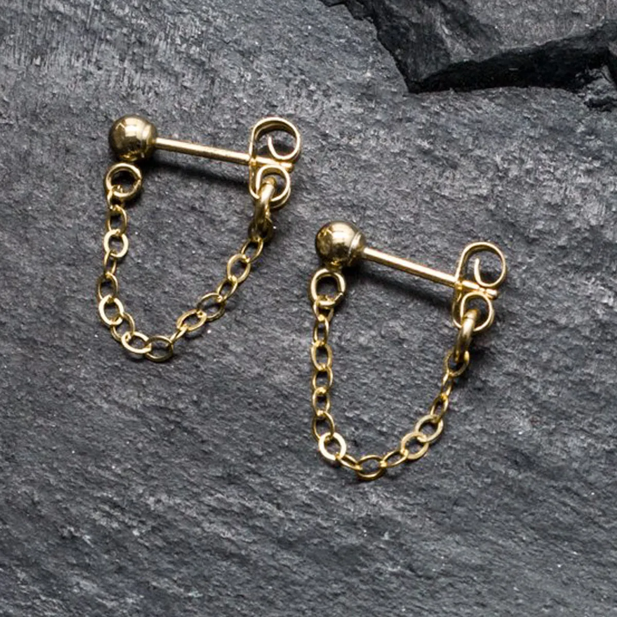 "front-to-back" chain earrings - classic cable