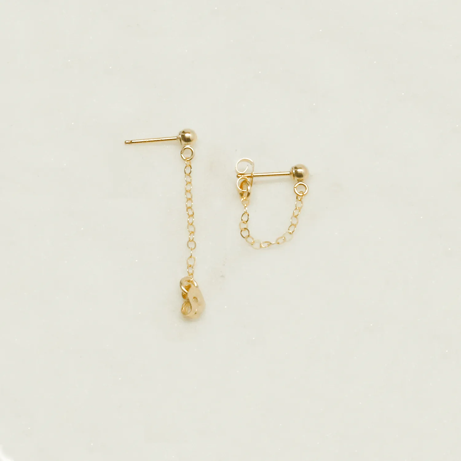 "front-to-back" chain earrings - classic cable