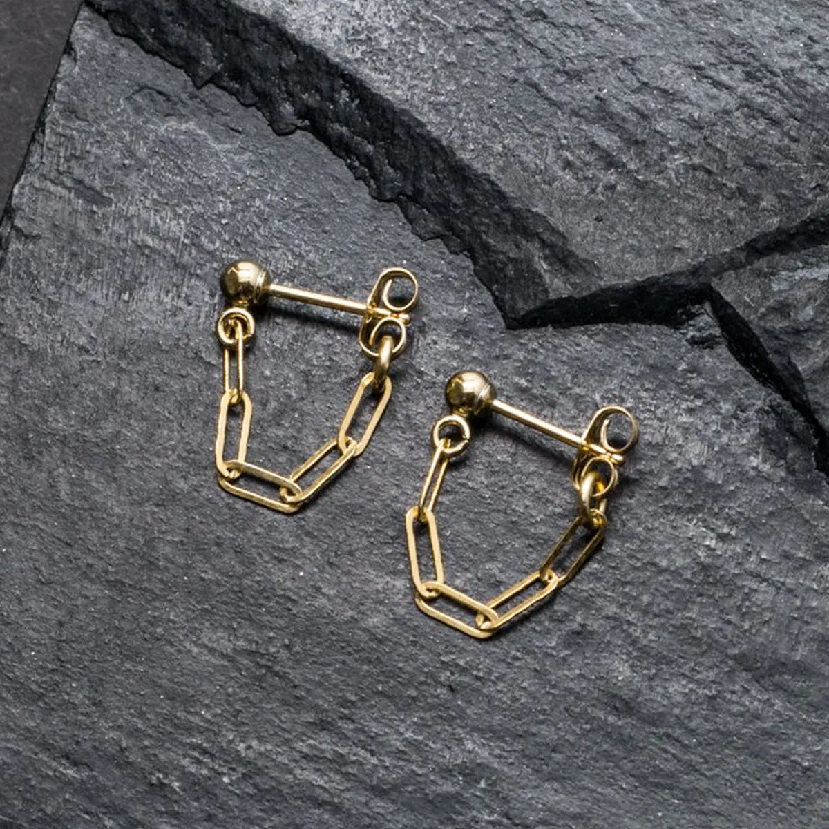 "front-to-back" chain earrings - modern anchor