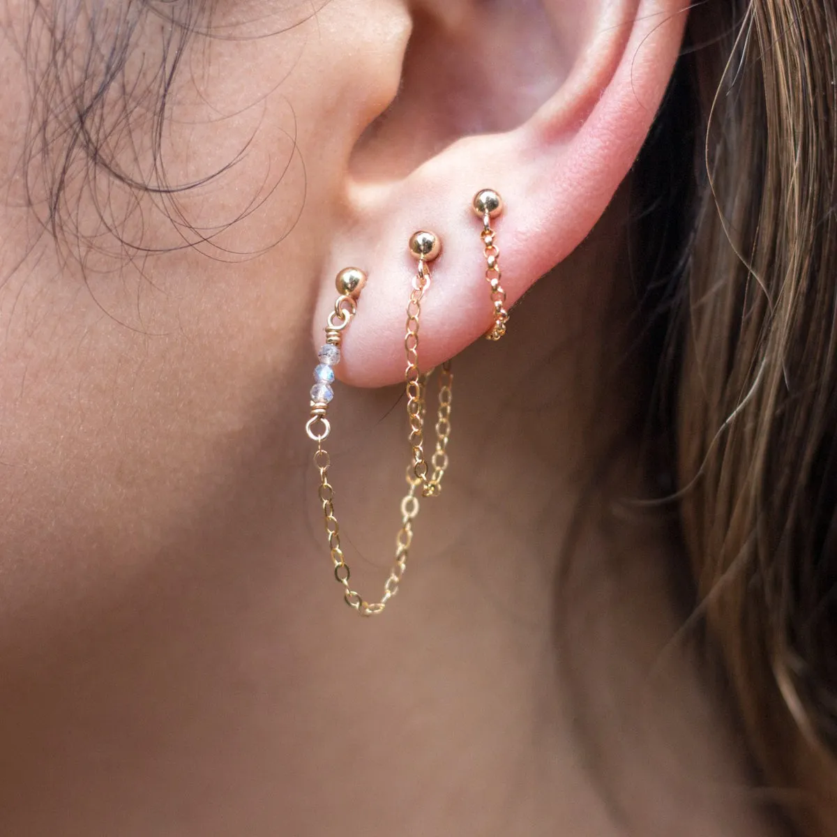 "front-to-back" chain earrings - modern anchor