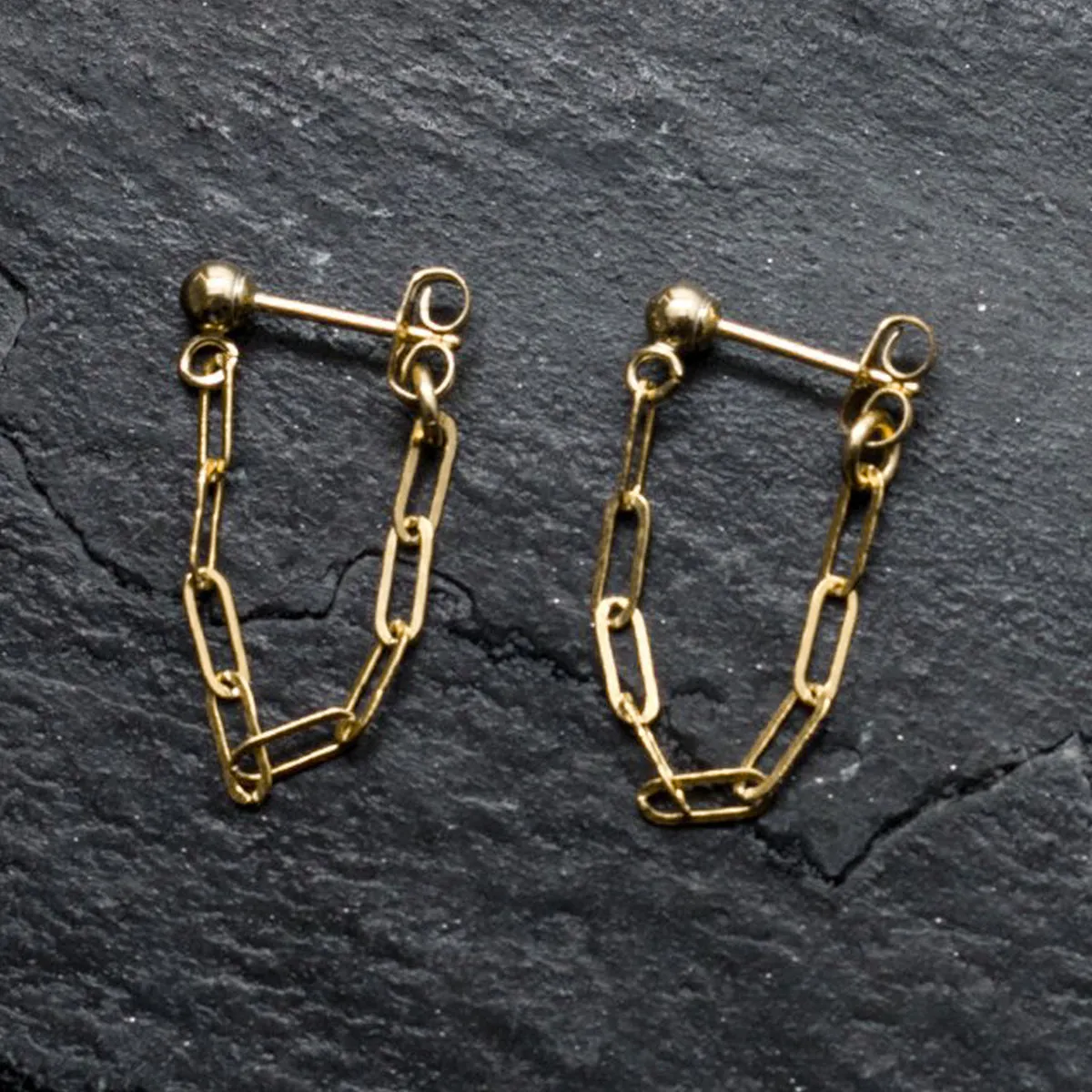 "front-to-back" chain earrings - modern anchor