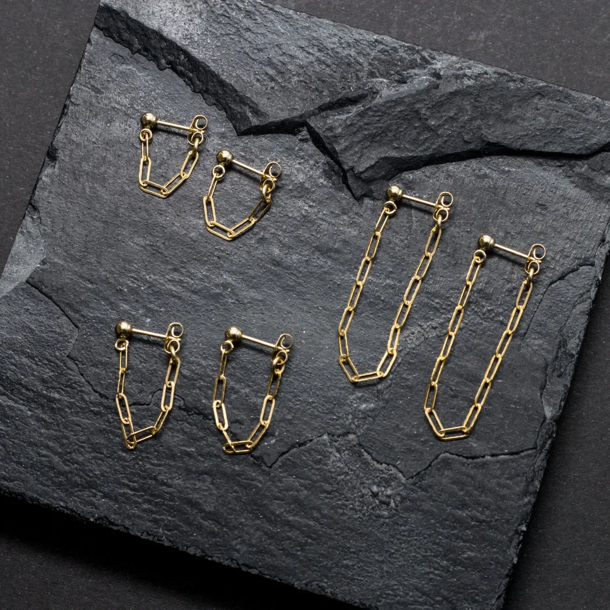 "front-to-back" chain earrings - modern anchor