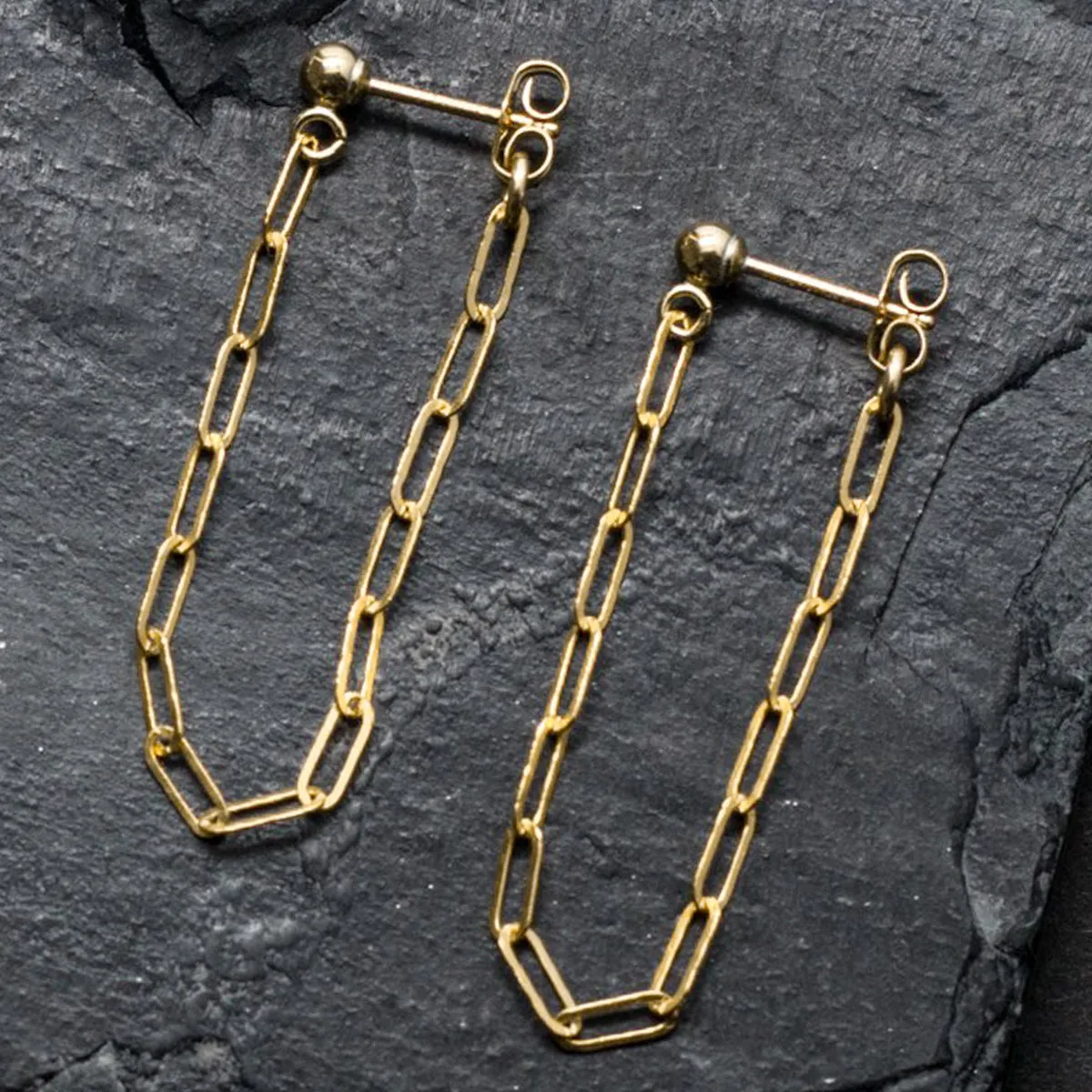 "front-to-back" chain earrings - modern anchor
