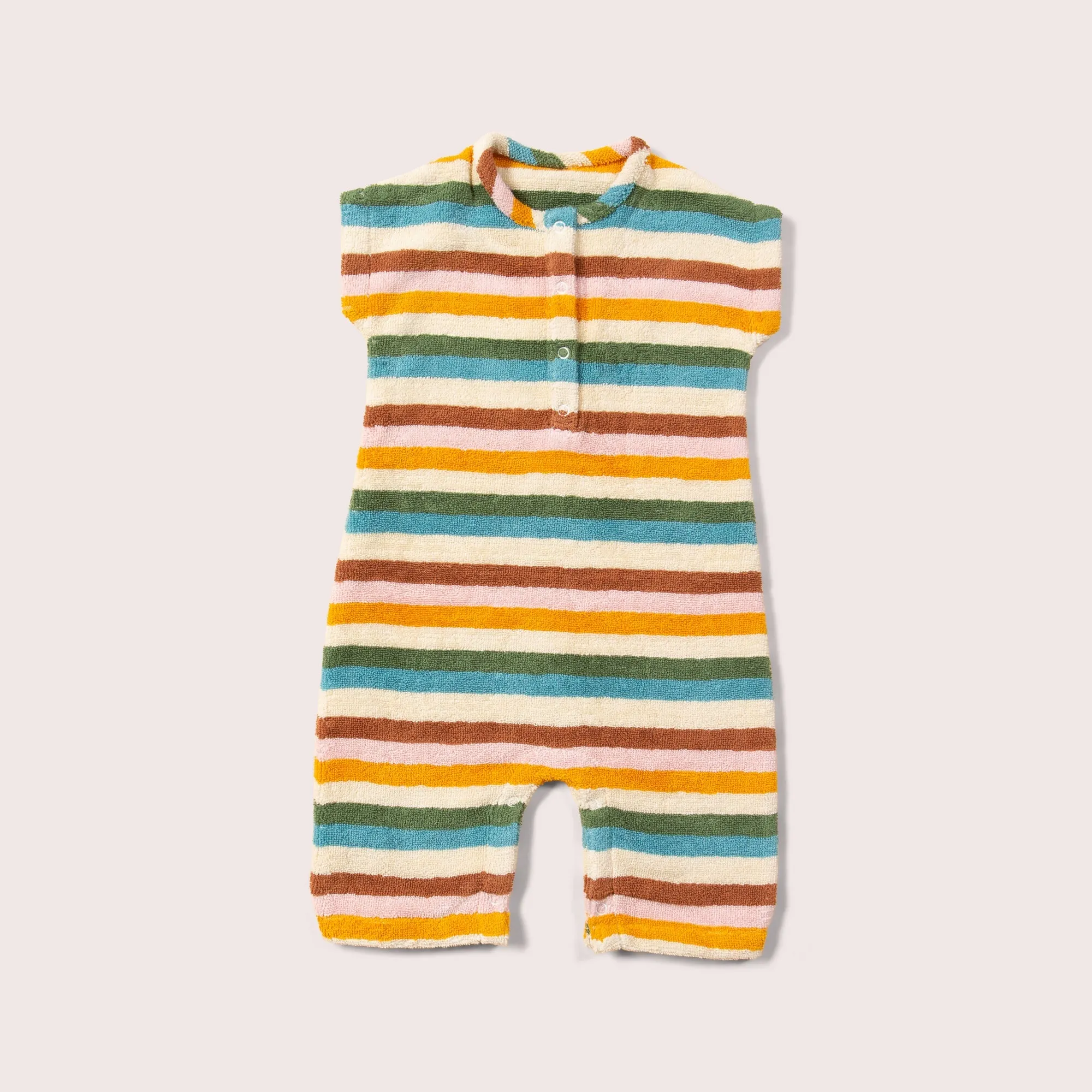 Rainbow Striped Towelling Romper