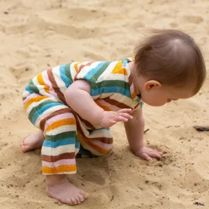 Rainbow Striped Towelling Romper