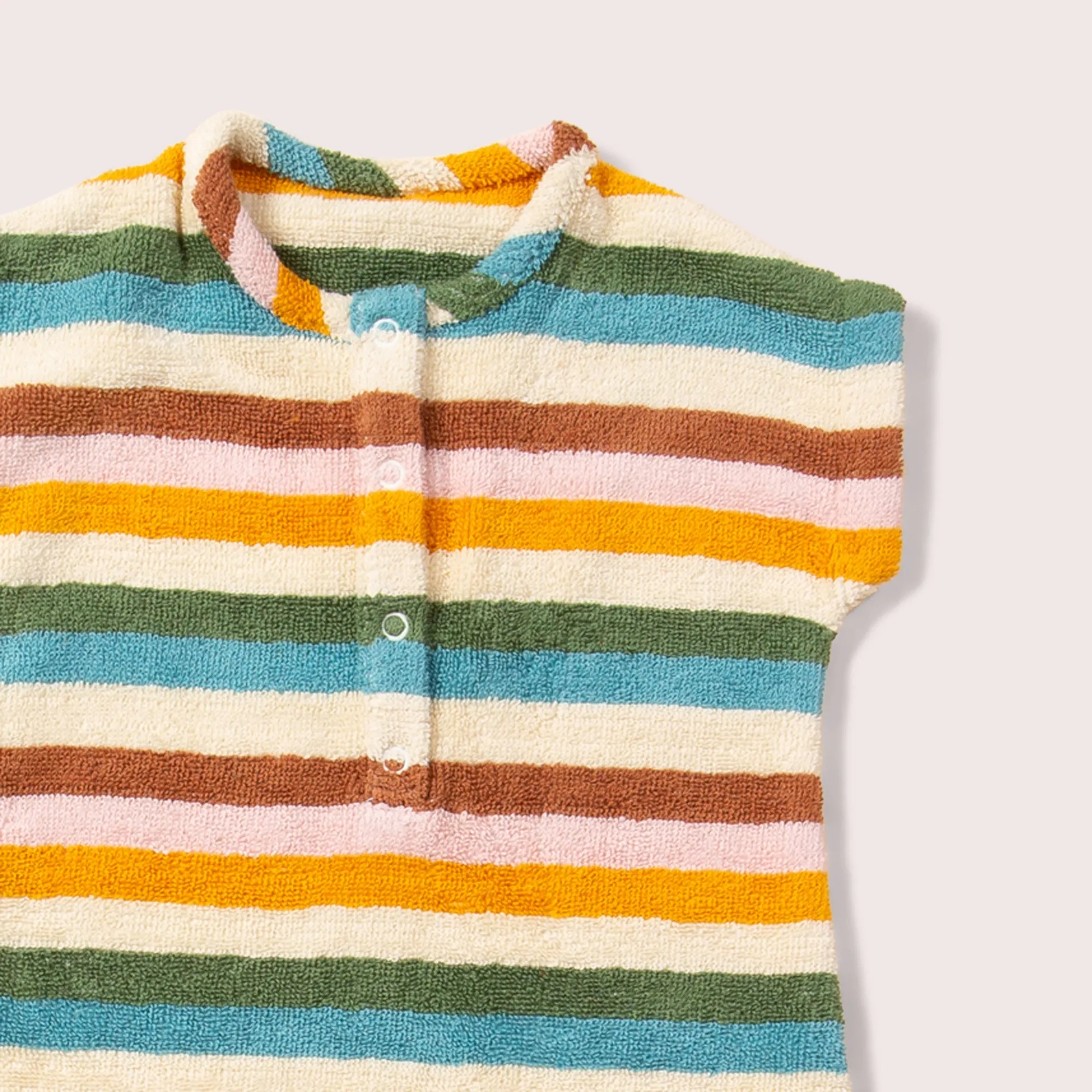 Rainbow Striped Towelling Romper