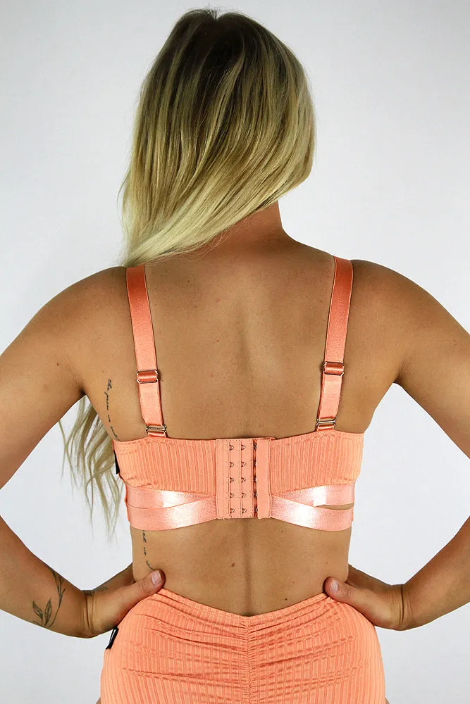 Rarr Crystal Strappy Bra – Peach