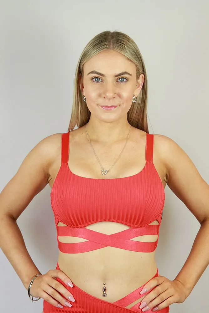 Rarr Crystal Strappy Bra – Peach
