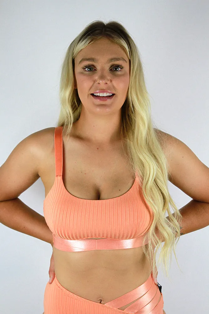 Rarr Crystal Strappy Bra – Peach
