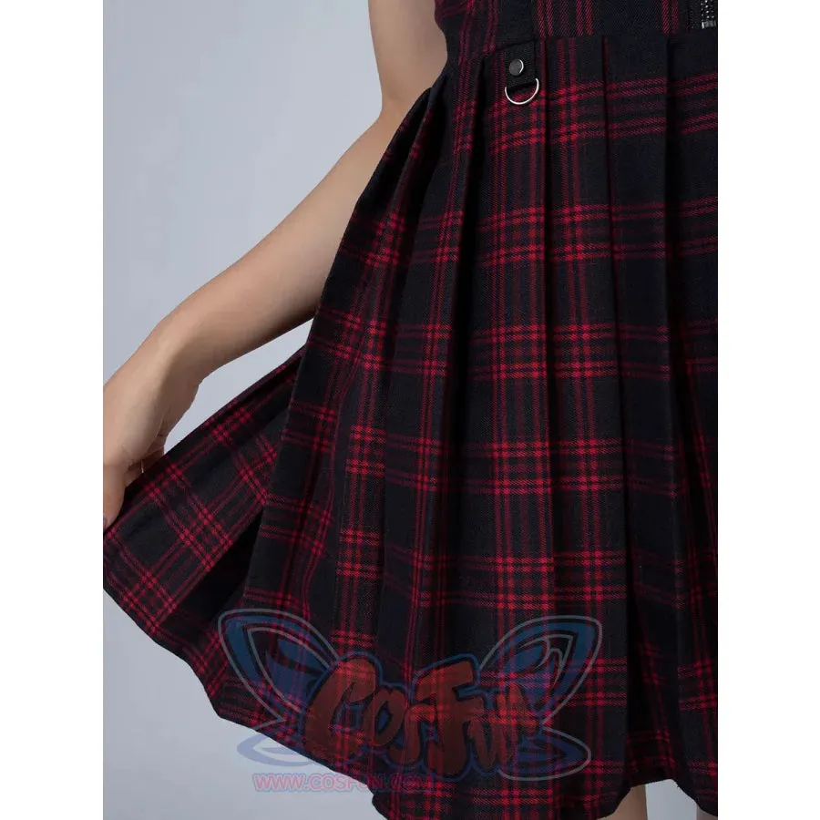 【READY TO SHIP】Gothic Grunge Spaghetti Strap Plaid Mini Dress mp005895