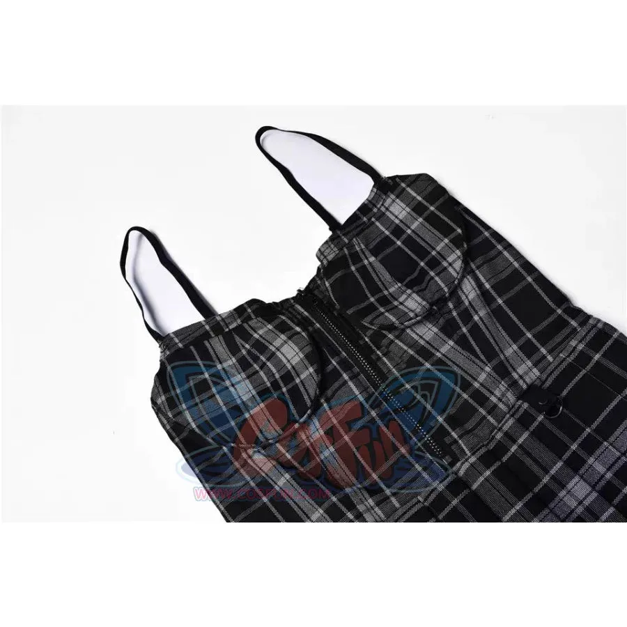 【READY TO SHIP】Gothic Grunge Spaghetti Strap Plaid Mini Dress mp005895