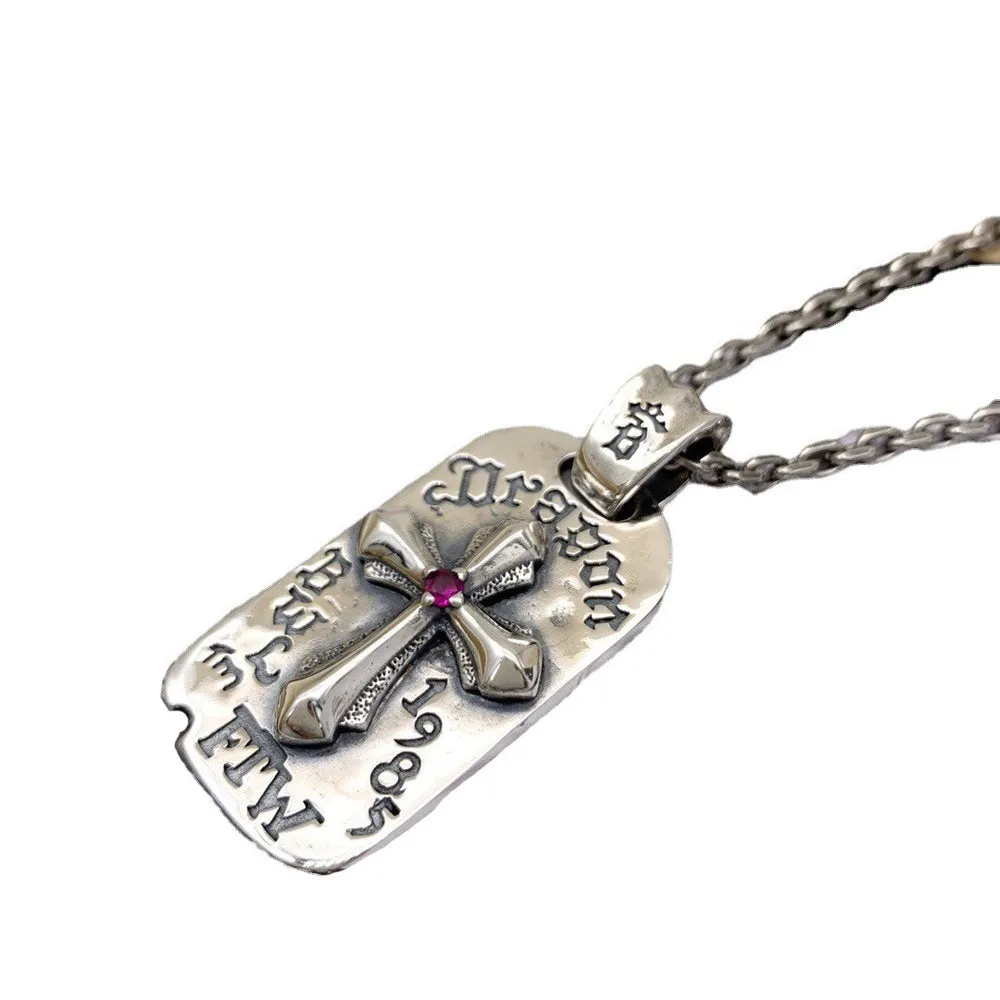 Real Solid 925 Sterling Silver Necklace Pendant Jewelry Cross Amulet Totem 24"