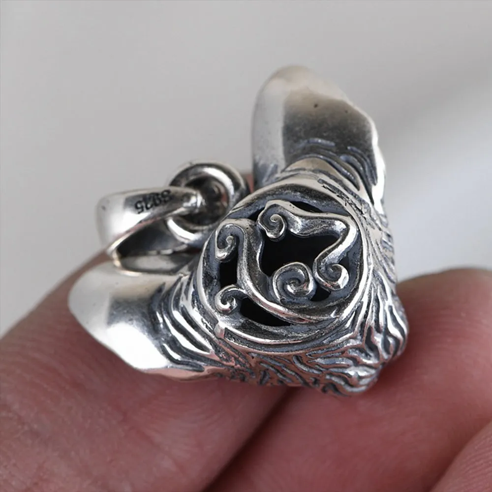 Real Solid 925 Sterling Silver Pendants Beerus Cat Leopard Animal Men Fashion Jewelry