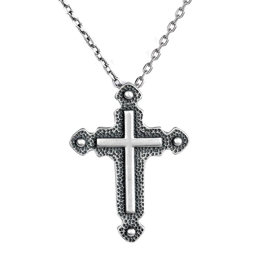 Real Solid 925 Sterling Silver Pendants Cross Fashion Gothic Punk Jewelry