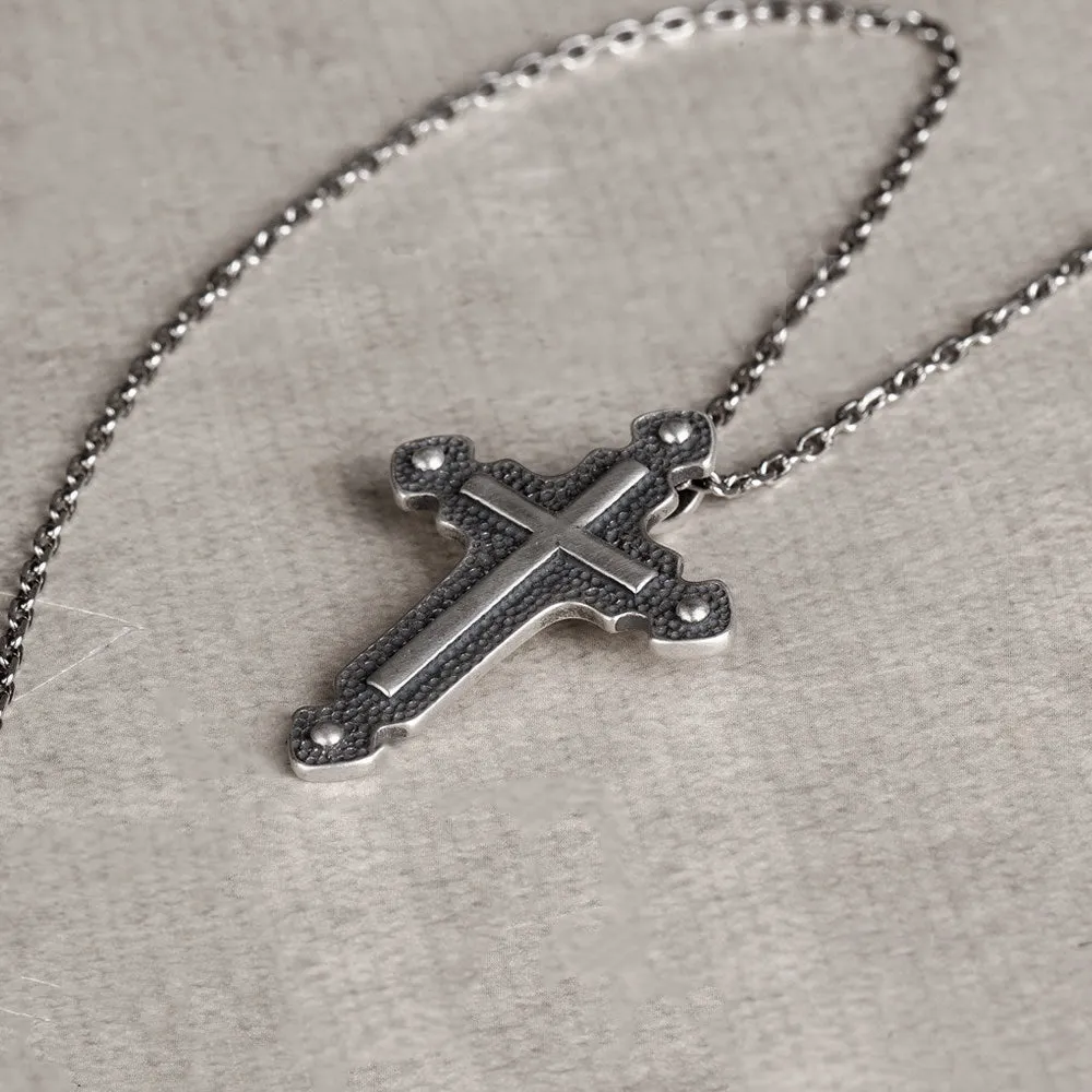 Real Solid 925 Sterling Silver Pendants Cross Fashion Gothic Punk Jewelry