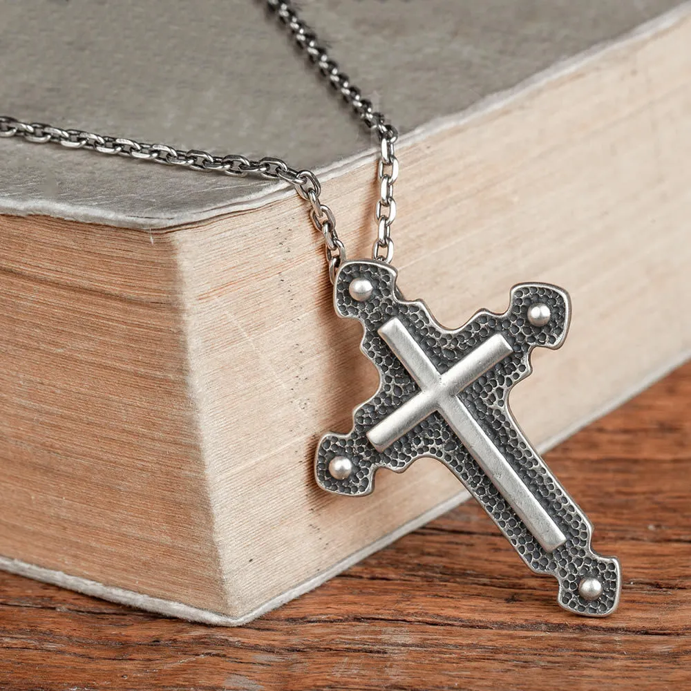 Real Solid 925 Sterling Silver Pendants Cross Fashion Gothic Punk Jewelry