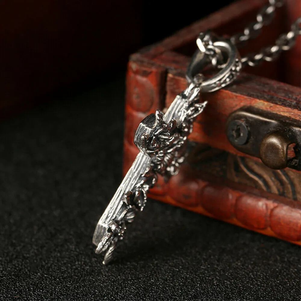Real Solid 925 Sterling Silver Pendants Cross Flower Leaf  Men Fashion Jewelry