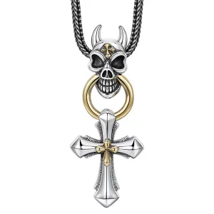 Real Solid 925 Sterling Silver Pendants Cross Skulls Gothic Punk Jewelry
