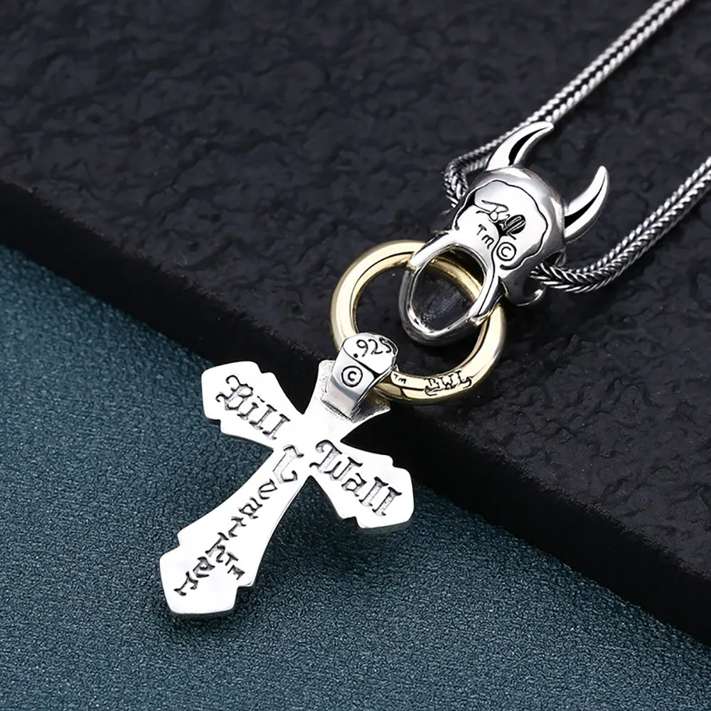Real Solid 925 Sterling Silver Pendants Cross Skulls Gothic Punk Jewelry