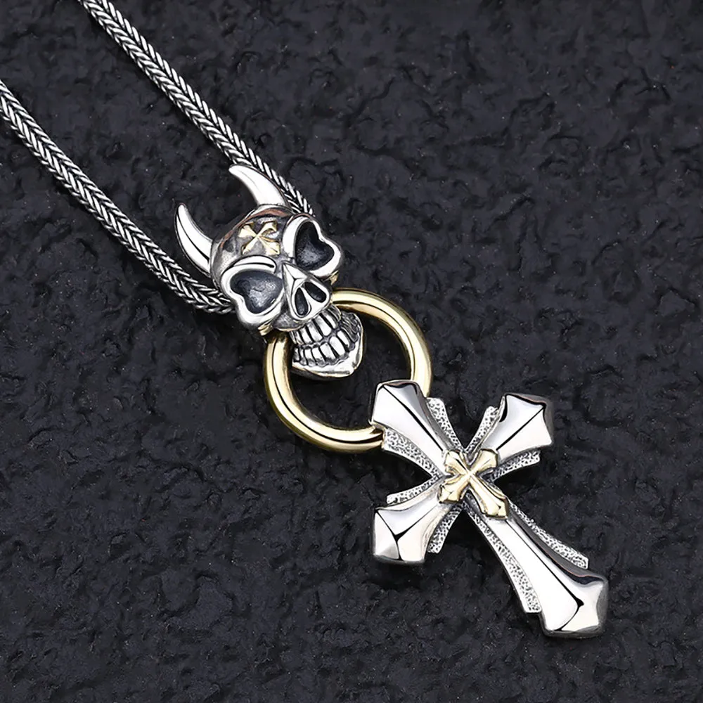 Real Solid 925 Sterling Silver Pendants Cross Skulls Gothic Punk Jewelry
