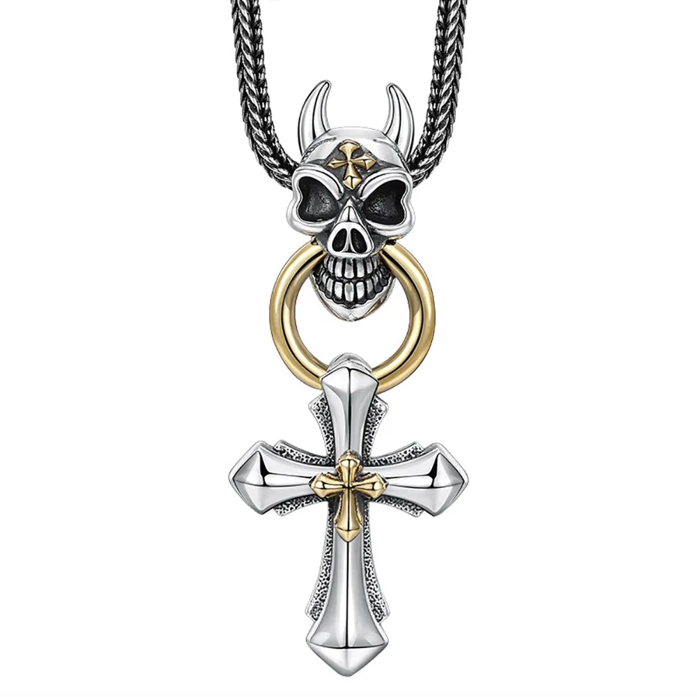 Real Solid 925 Sterling Silver Pendants Cross Skulls Gothic Punk Jewelry
