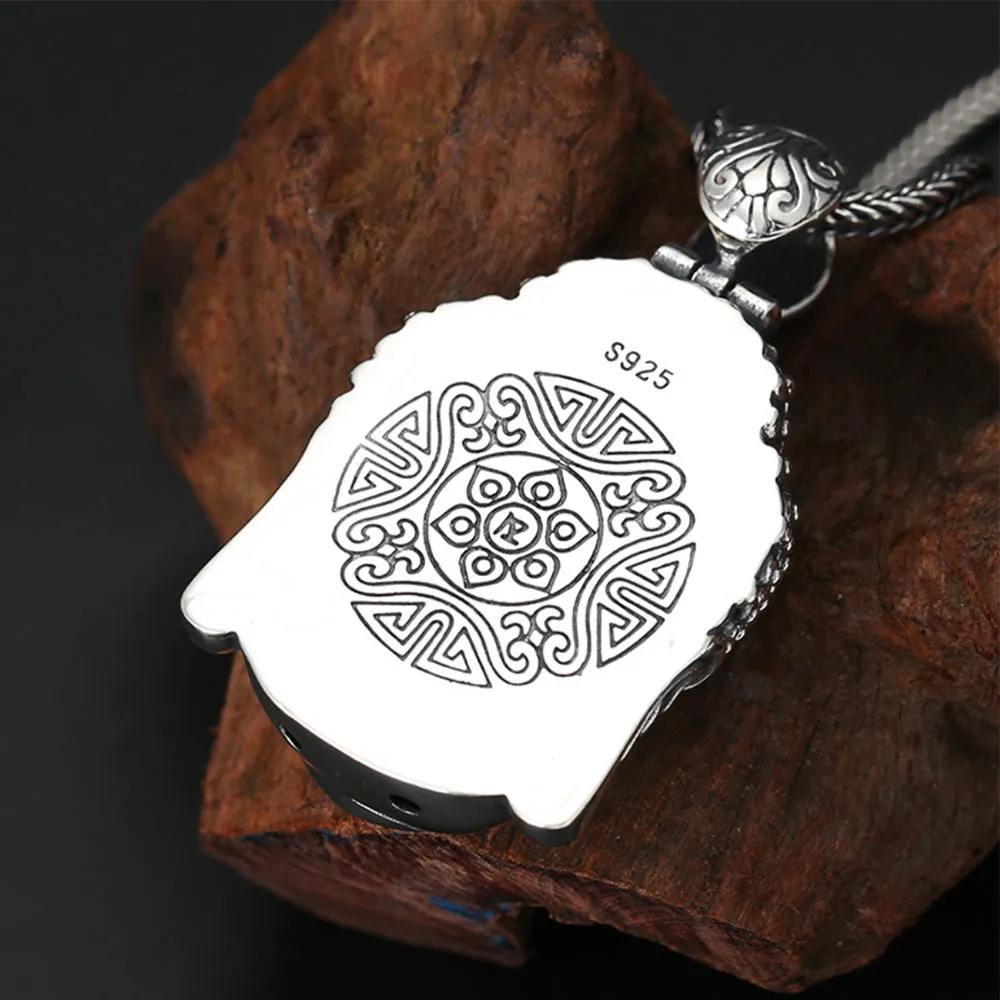 Real Solid 925 Sterling Silver Pendants Good-and-Evil Buddha Devil Fashion Jewelry
