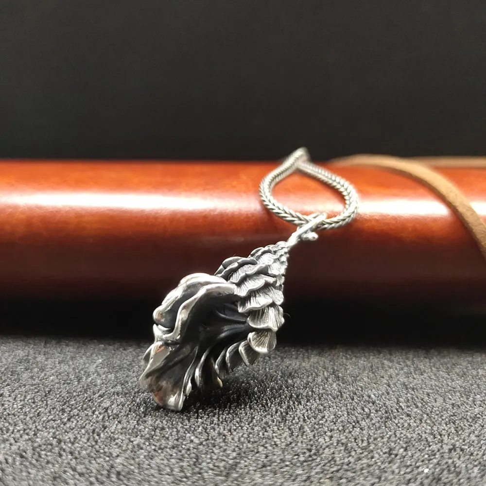 Real Solid 925 Sterling Silver Pendants Sea Snail Beach Fashion Punk Jewelry