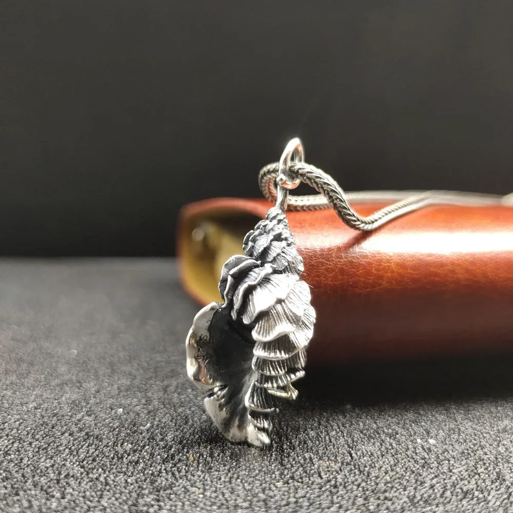 Real Solid 925 Sterling Silver Pendants Sea Snail Beach Fashion Punk Jewelry