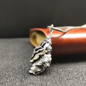 Real Solid 925 Sterling Silver Pendants Sea Snail Beach Fashion Punk Jewelry