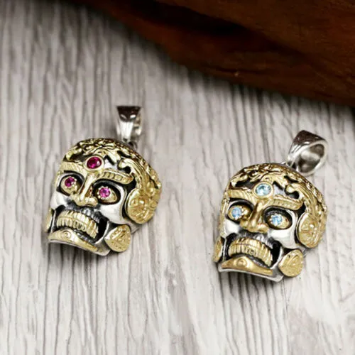 Real Solid 925 Sterling Silver Pendants Sugar Skull Hip Hop Hippie Gothic Goth
